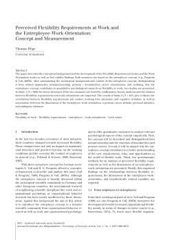 Perceived Flexibility Requirements at Work and the Entreployee