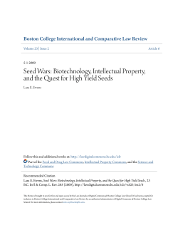Seed Wars: Biotechnology, Intellectual Property, and the Quest for