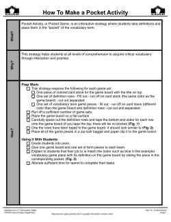 How To Make a Pocket Activity