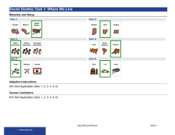 Social Studies Task 1: Where We Live