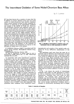 Journal of Metals 1950 - The Intermittent Oxidation of Some Nickel