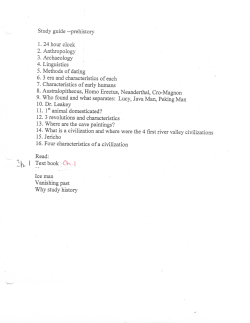 Study guide prehistory