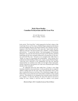 Canadian Presbyterians and the Great War