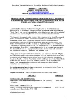 Joint Universit.. - University of Warwick