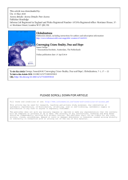 Globalizations Converging Crises: Reality, Fear and Hope