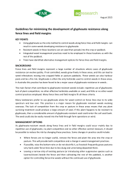 Guidelines for minimising the development of glyphosate