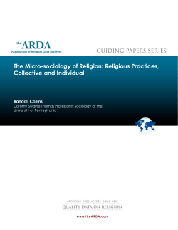 The Micro-sociology of Religion