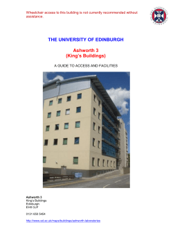 THE UNIVERSITY OF EDINBURGH. Ashworth 3. (King`s Buildings).