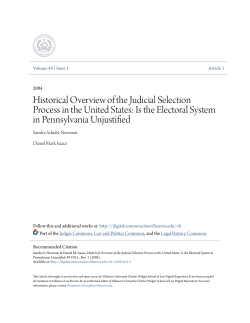 Historical Overview of the Judicial Selection