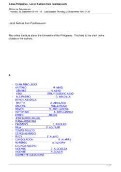Likas-Philippines - List of Authors from Panitikan.com