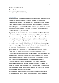 Fundamentalist mindset revised