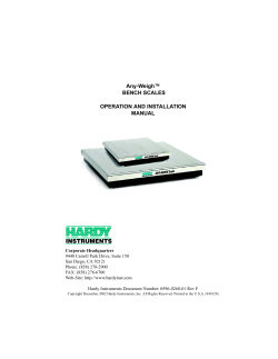 Any-Weigh&trade; BENCH SCALES OPERATION