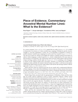 Piece of Evidence. Commentary: Ancestral Mental Number Lines