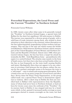 Proverbial Expressions, the Local Press and the Current &ldquo;Troubles