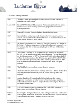 A Women`s Suffrage Timeline
