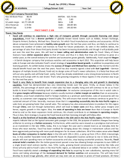 Fossil, Inc (FOSL) Memo