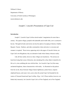 Joseph C. Lincoln`s Presentation of Cape Cod