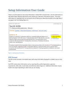 Setup Information User Guide