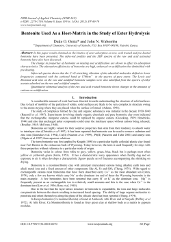 EFFECTS OF BENTONITE ON THE KINETICS OF ETHYL