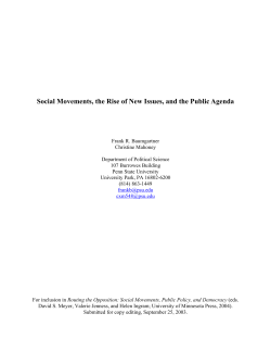 Social Movements, the Rise of New Issues, and the Public Agenda