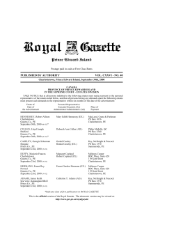 September 30, 2000 - PrinceEdwardIsland.ca