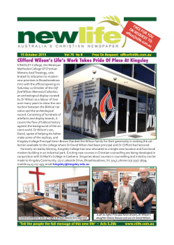 15th October 2013 Edition - New Life, Australia`a Christian Newspaper