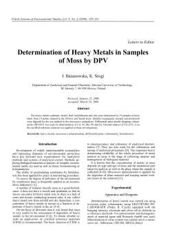 Determination of Heavy Metals in Samples of Moss by DPV