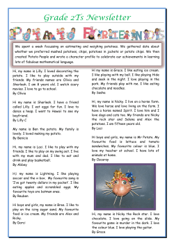 Grade 2Ts Newsletter - Mildura West Primary School