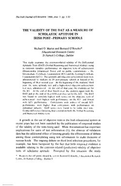 THE VALIDITY OF THE DAT AS A MEASURE OF SCHOLASTIC