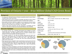 750 Million Global CAD Green Bond