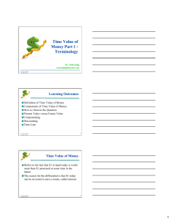 Definition of Time Value of Money Components of Time Value of