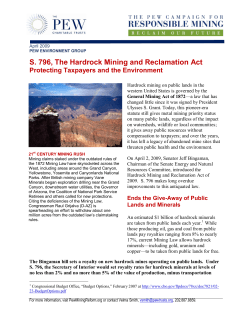 S. 796, The Hardrock Mining and Reclamation Act Protecting