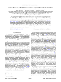 Equation of state for partially ionized carbon and oxygen mixtures at