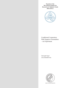 Conditional Cooperation With Negative Externalities &ndash; An Experiment