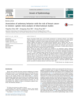 Association of sedentary behavior with the risk of