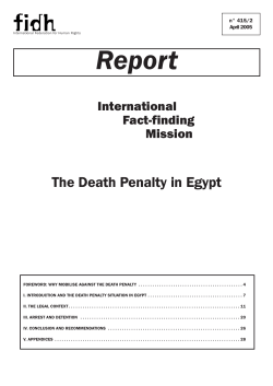 The Death Penalty in Egypt