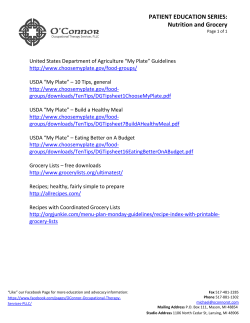 Nutrition and Grocery - O`Connor Occupational Therapy Services