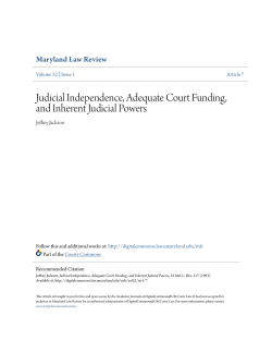Judicial Independence, Adequate Court Funding, and Inherent