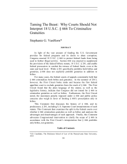 Taming The Beast: Why Courts Should Not Interpret 18 U.S.C. § 666