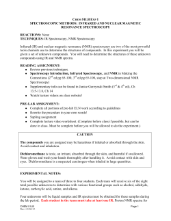 CHEM 51LB EXP 1 SPECTROSCOPIC METHODS