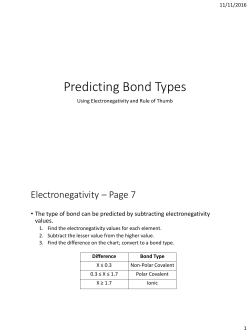 Predicting Bond Types