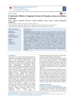 Cytotoxicity Effects of Aqueous Extract of Purtulaca