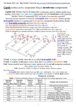 Lipids surface active compounds bilayer membrane components