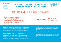 Quadratic Equations (With Calculator)