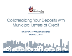 Collateralizing Your Deposits with Municipal Letters of