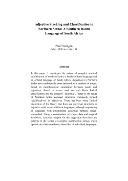 Adjective Stacking and Classification in Northern Sotho: A Southern