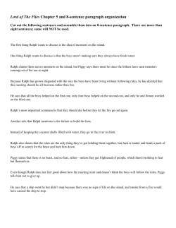 Lord of The Flies Chapter 5 and 8
