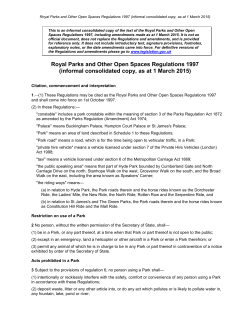 Royal Parks and Other Open Spaces Regulations 1997 (informal