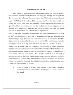 STATEMENT OF FACTS Mira Kapoor, a noted Bollywood actress