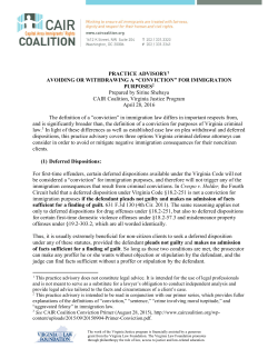 Avoiding or Withdrawing a "Conviction"